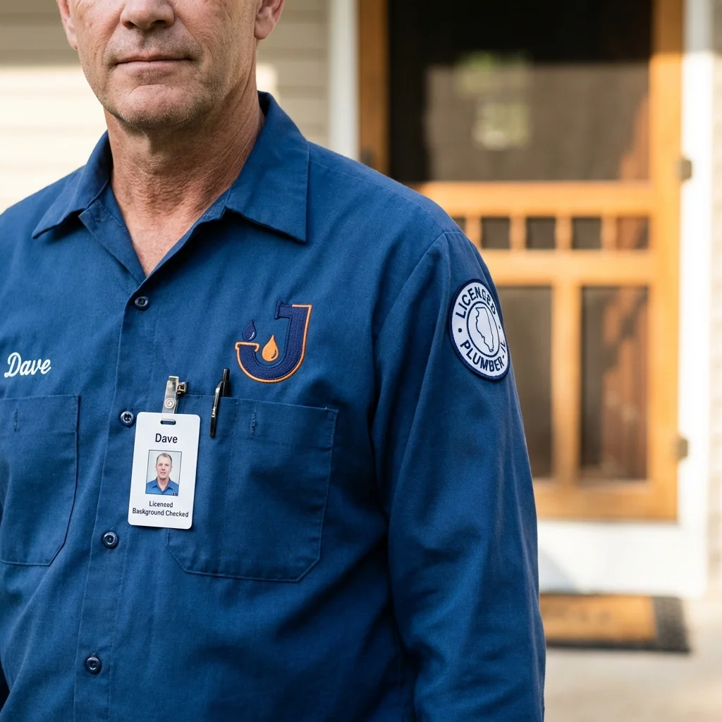 Licensed plumber showing ID badge in Signal Mountain, TN