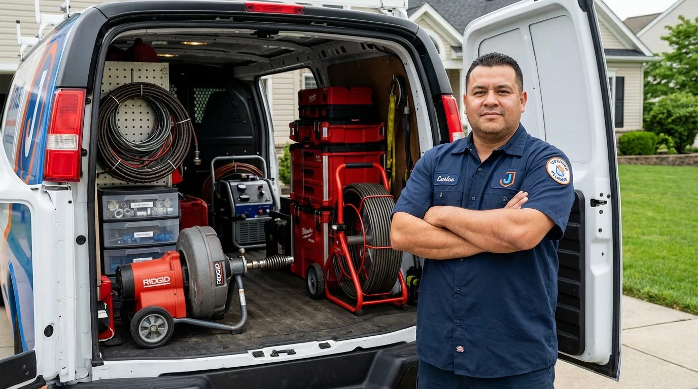 Professional drain cleaning equipment and Johns Plumbing LLC plumber in Signal Mountain