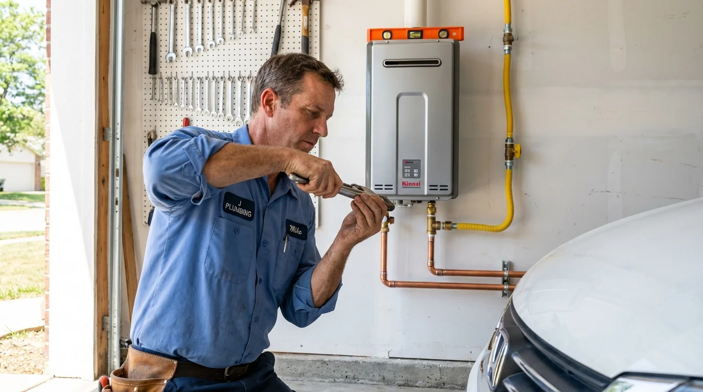 Tankless water heater installation by a Johns Plumbing LLC plumber in Signal Mountain